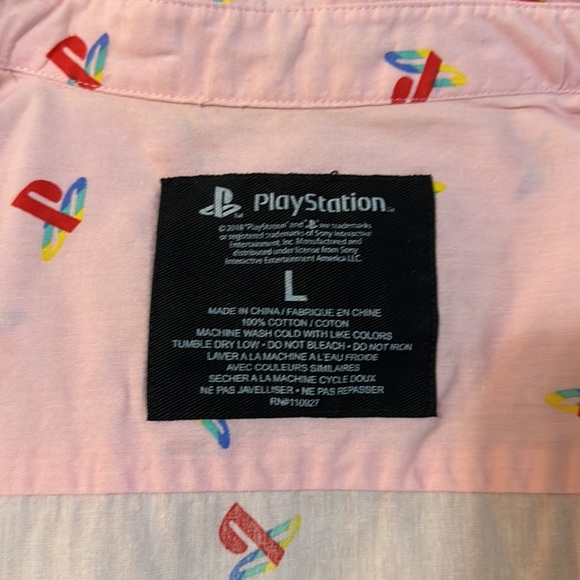 PlayStation Pink Logo Short Sleeve Button Down - Picture 3 of 5